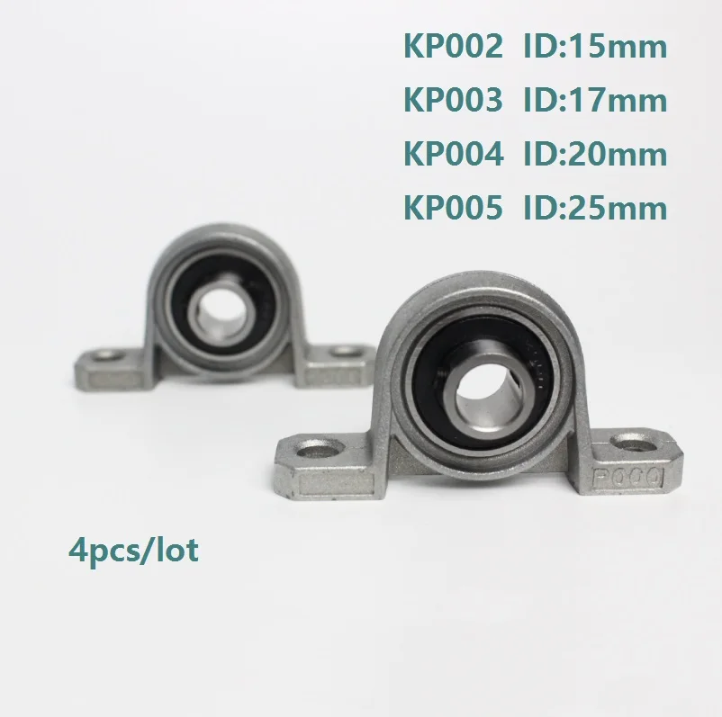 

4 шт./лот KP002 15 мм KP003 17 мм KP004 20 мм KP005 25 мм опорный подшипник из цинкового сплава