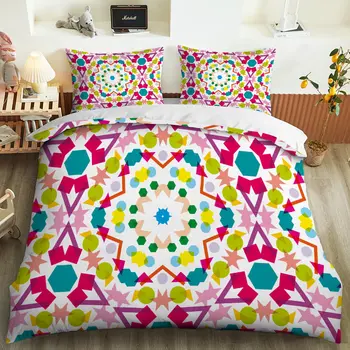 

2020 new geometric fashion color series bedding 2 / 3 Piece Set fashionable geometric pattern simple duvet cover and pillow case