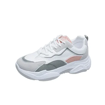 

Ladies thick bottom chunky sneakers 5 cm high strap casual vulcanized shoes luxury designer dad fashion sneakers 2020