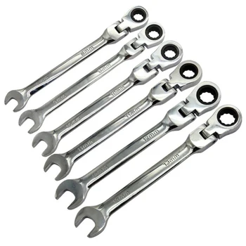 

Wrench Set Hand Tool Set Spanner Set 6Pcs Fixed Head Or Movable Head Ratchet Wrench 8-13Mm Abrasion Performance