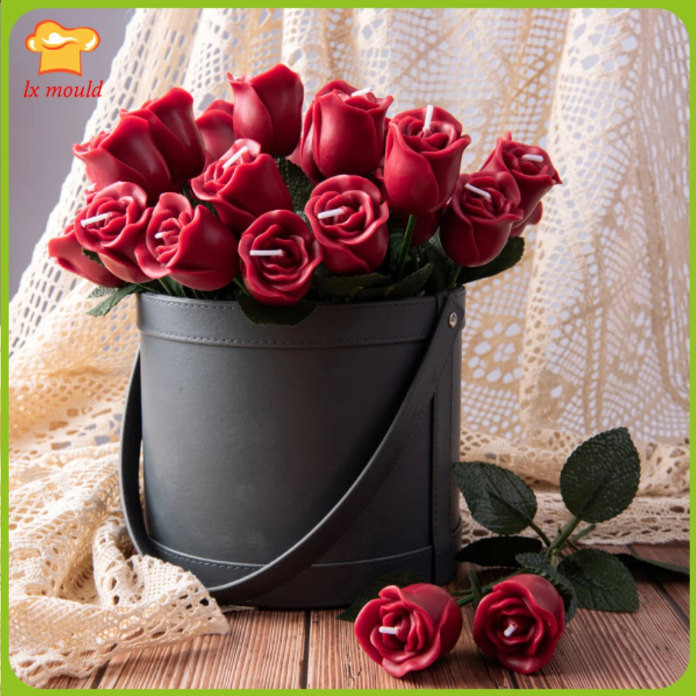 

2020 New Rose Silicone Mold Candle Valentine's Day Wedding Birthday Cake Atmosphere Decoration Chocolate Soap Mold