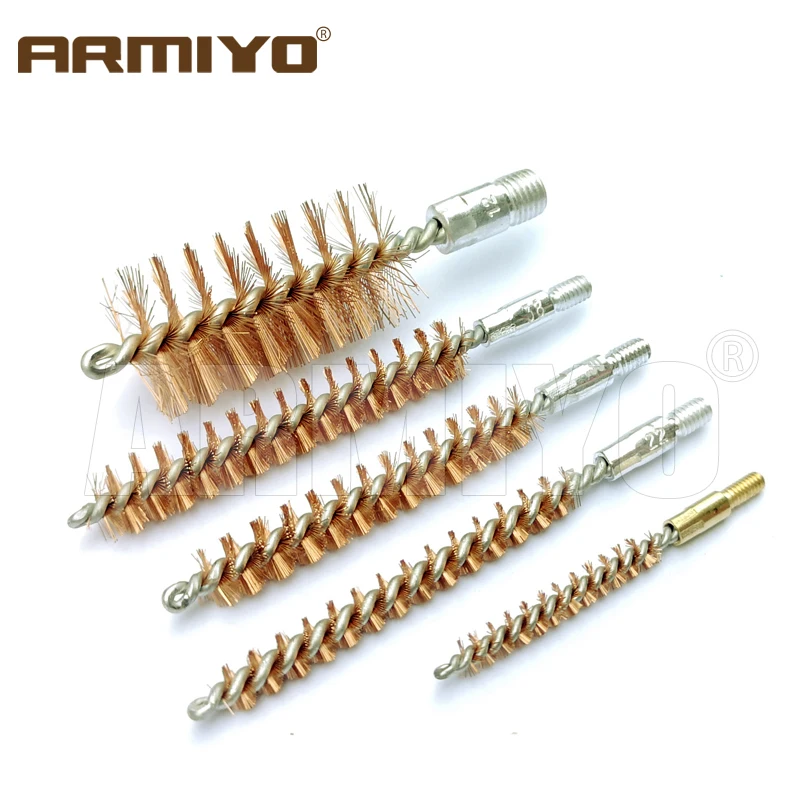 Armiyo .17Cal .22Cal 7.62mm 9mm 12GA Bore Cleaning Equipment 22lr Barrel Bronze Brush Thread 5-40 8-32 5/16 1