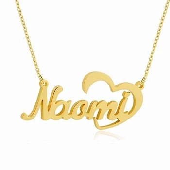 

Custom 925 Sterling Silver Name Necklace with Heart Symbol Any Initial Nickname Necklace，Custom name Necklace