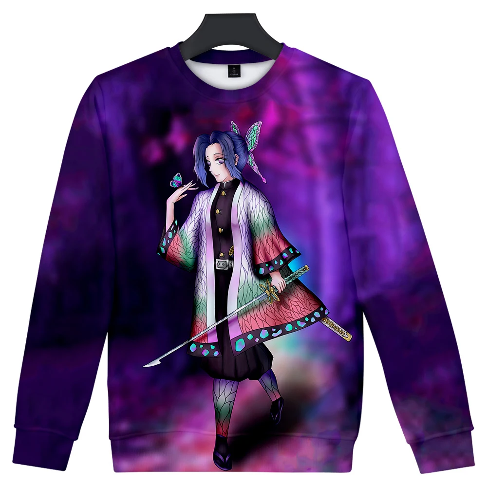 Demon Slayer: Kimetsu no Yaiba Sweatshirts Anime O-Neck Women/Men Fashion Long Sleeve Sweatshirt Luxury Harajuku | Мужская одежда