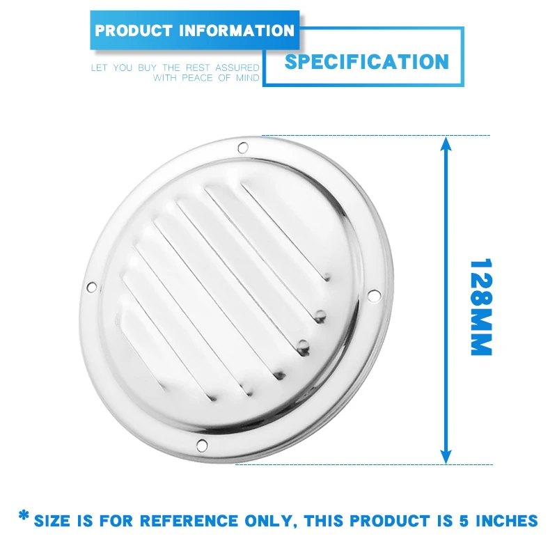316 нержавеющая сталь морское круглое вентиляционное отверстие жалюзи вентиляционная Лодка RV сетка отверстие заглушка декоративная крышка шкаф вентиляционная система 5 дюймов