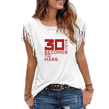 

30 Seconds To Mars Women T Shirts Music Band T-shirt Cotton Rock 30STM Women T-shirt Tops