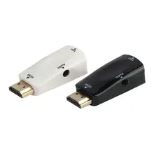 HDMI мужчин и женщин VGA конвертер коробка адаптер с аудио кабель для ПК HDTV+ 3,5 мм AV аудио кабель для ПК черный белый