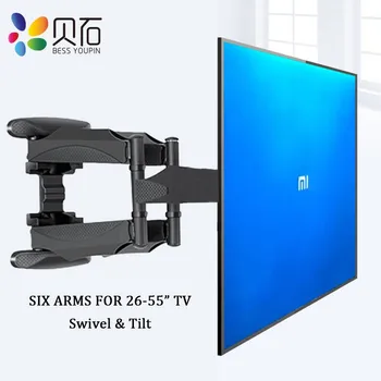 

BEISHI TV Wall Mounts Bracket for Most 26-55 Inch Flat Screen Full Motion with Swivel Articulating 6 Arms Bracket VESA 400x400mm