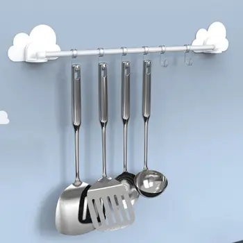 

Clouds Wall mounted Hooks Hanger Vacuum Rack Seamless Bathroom Towel Hook Mutifunction Clothes Hanger Bathroom Kitchen Supplies