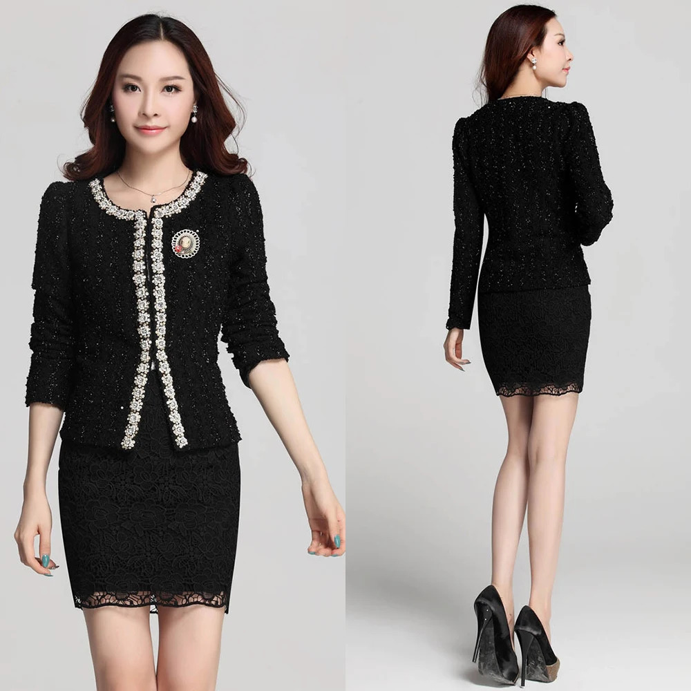 Kaufen Blazer für Frauen Mäntel 2019 Herbst Vintage Diamanten Feminino Jacken Formale Dame Anzug Büro Arbeit Tragen Top Cardigans Weiß, schwarz