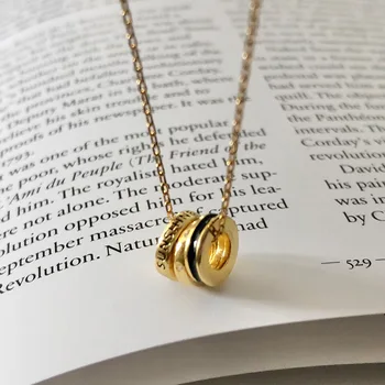 

Choker Collares Kolye Three Circle Necklace Female Classical Fortunes Transport Bead Clavicle Chain Valentine's Day