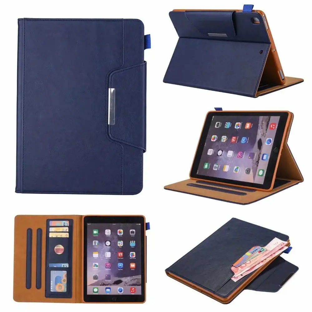 Магнитный чехол для Apple Ipad 10,2 дюймов, чехол для планшета, смарт-чехол с подставкой из искусственной кожи, чехол с функцией автоматического сна/пробуждения+ ручка - Цвет: darkblue