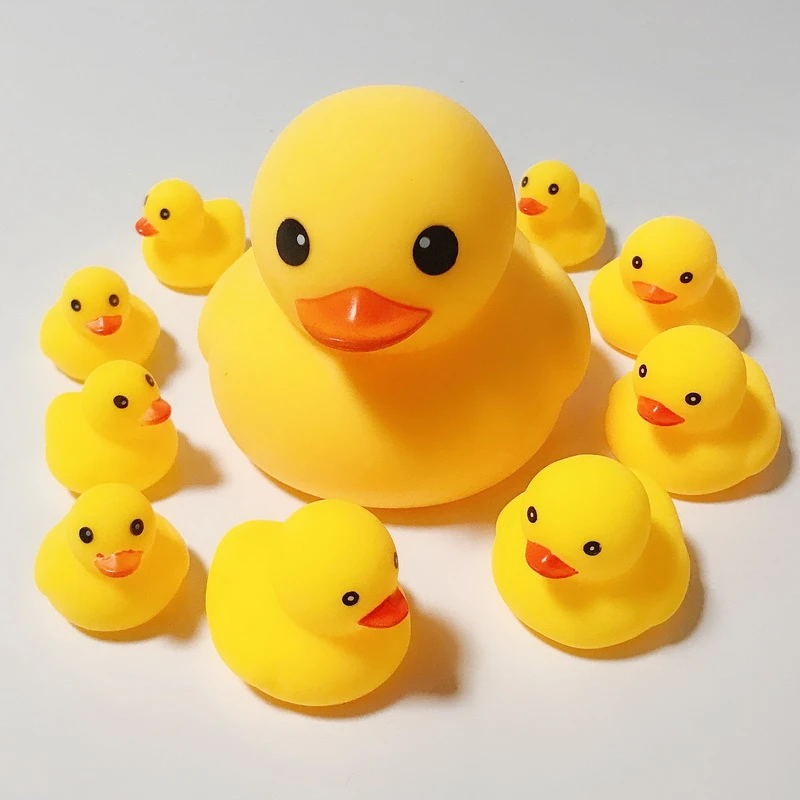 Ducks With Swim Rings Cute Baby Bath Toy Squeeze Animal Rubber Toy Duck Bb Bathing Water Toy Yellow Duck Classic Toys Gift Bath Toy Aliexpress