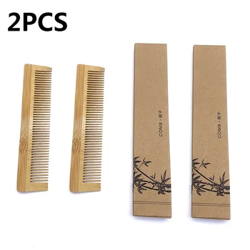 2Pcs Natural Eco Biodegradable Bamboo Comb Massage Hair Vent Brush Brushe Hair Care and Beauty Massager Wholesale Hair Care comb 1
