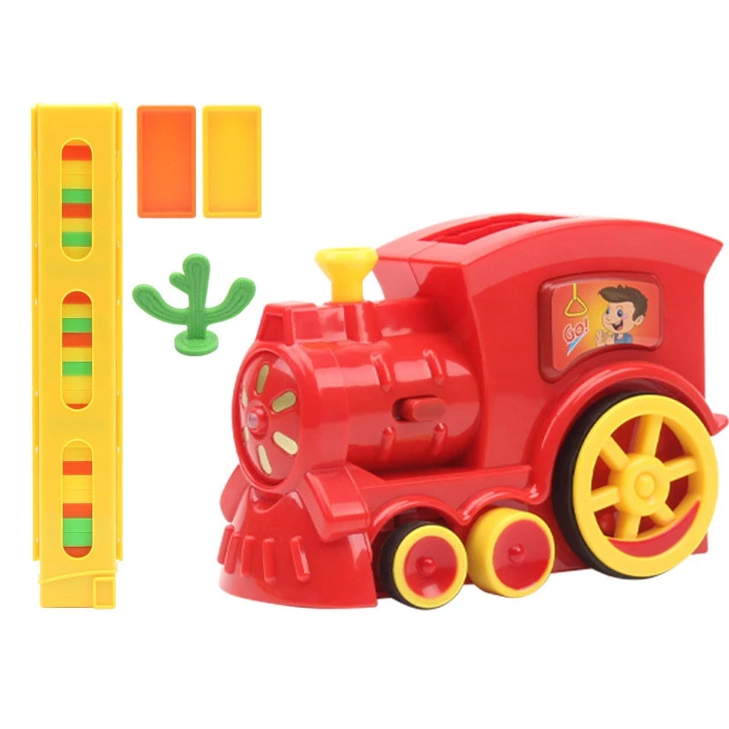 Kids Domino Train Car Set Sound Light Automatic Laying Brick Colorful Dominoes Blocks Game Educational DIY Toy | Игрушки и хобби