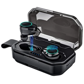 

Wireless Earbuds, Press Control Tws Bluetooth 5.0 Stereo Hi-Fi Sound Ipx7 Waterproof Earbuds With 3000Mah Charging Case, Noise C