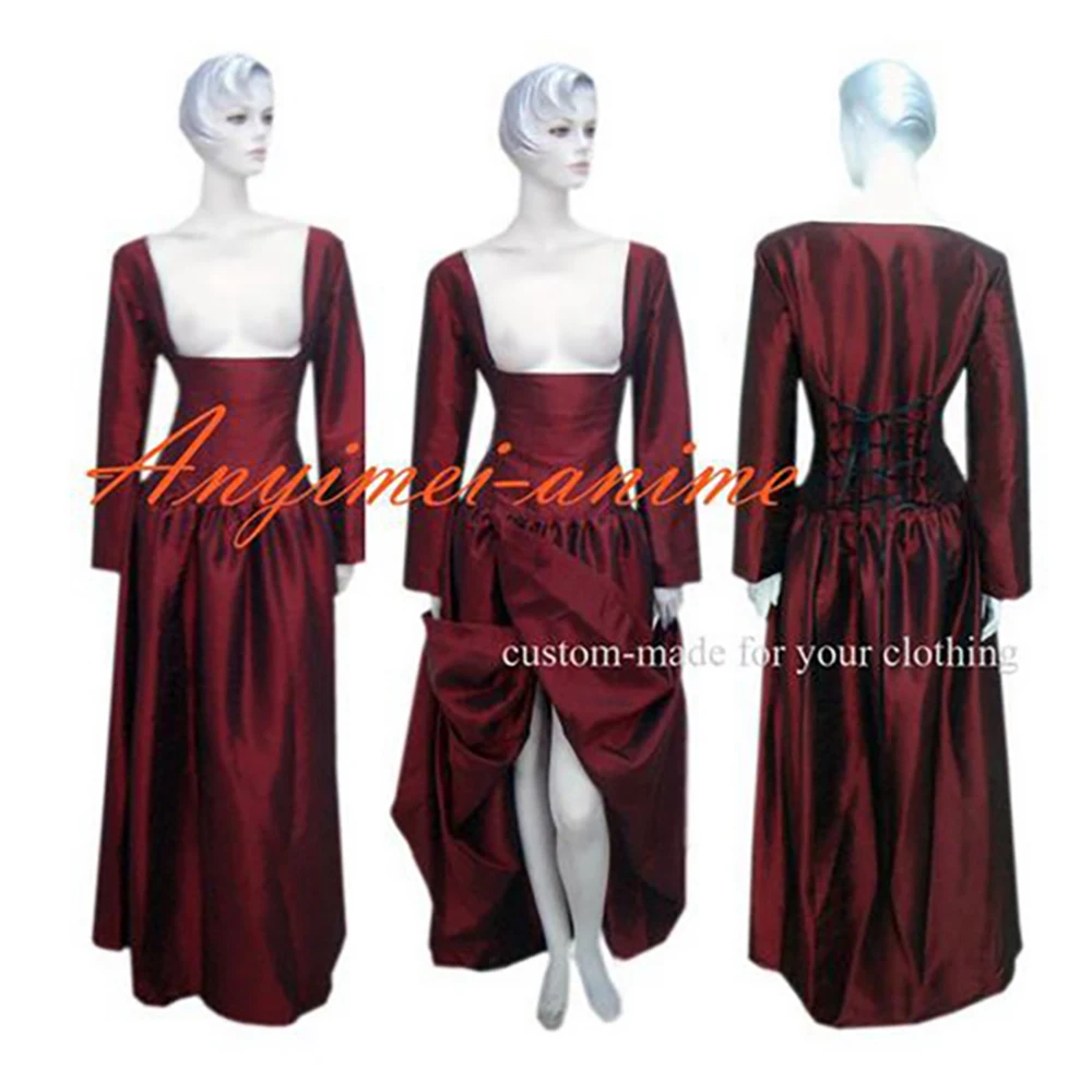 

fondcosplay O Dress The Story Of O dark red nude breasted Taffeta Dress Cosplay Costume CD/TV[G261]