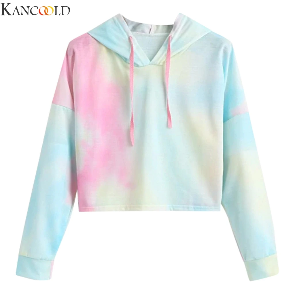 KANCOOLD, Женская Осенняя толстовка с капюшоном и длинным рукавом, пуловер с капюшоном, топы, модные толстовки, Женская толстовка, приталенная