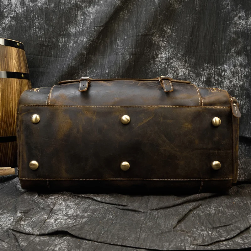Мужская Дорожная сумка из толстой кожи с карманом 20 дюймов новый дизайн