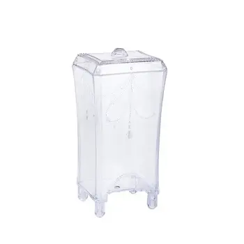 

Desktop Cotton Pad Storage Clear Plastic Makeup Cotton Cosmetic Organizer With Cover Simple Extraction New Style Bedroom
