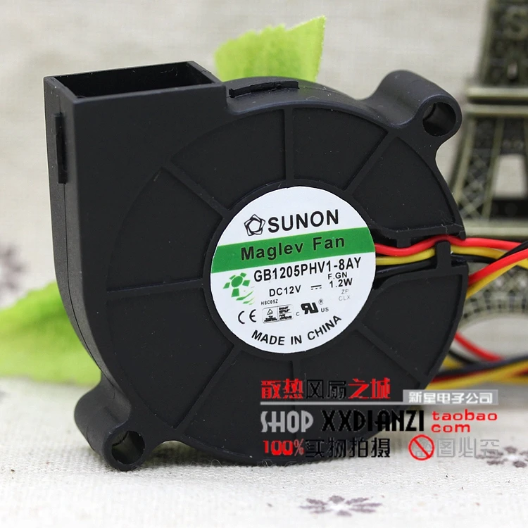 

Original GB1205PHV1-8AY 5015 12V 1.2W 5cm magnetic suspension bearing cooling fan