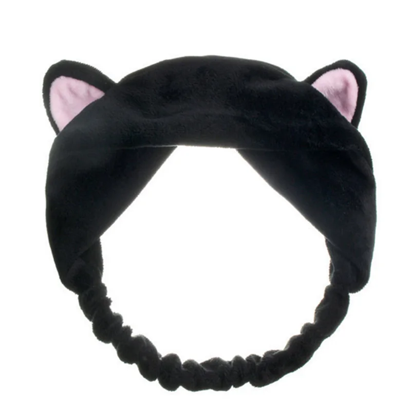 Модная Милая повязка на голову с кошачьими ушами повязка на голову подарок головной убор аксессуары для волос инструмент для макияжа - Цвет: white