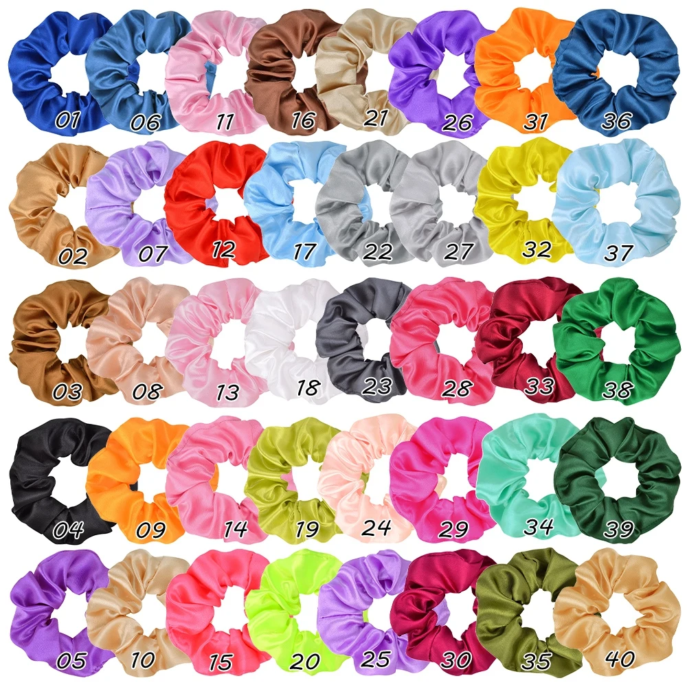 long hair clips 4 inch Women Multicolor Silk Scrunchie Elastic Handmade Hair Band Ponytail Holder Hairband Headband Hair Accessories head accessories female