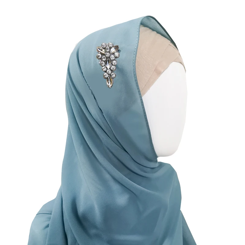 Hijabs мусульманский исламский шарф шарфы для женщин длинный подшарф Moslima сплошной