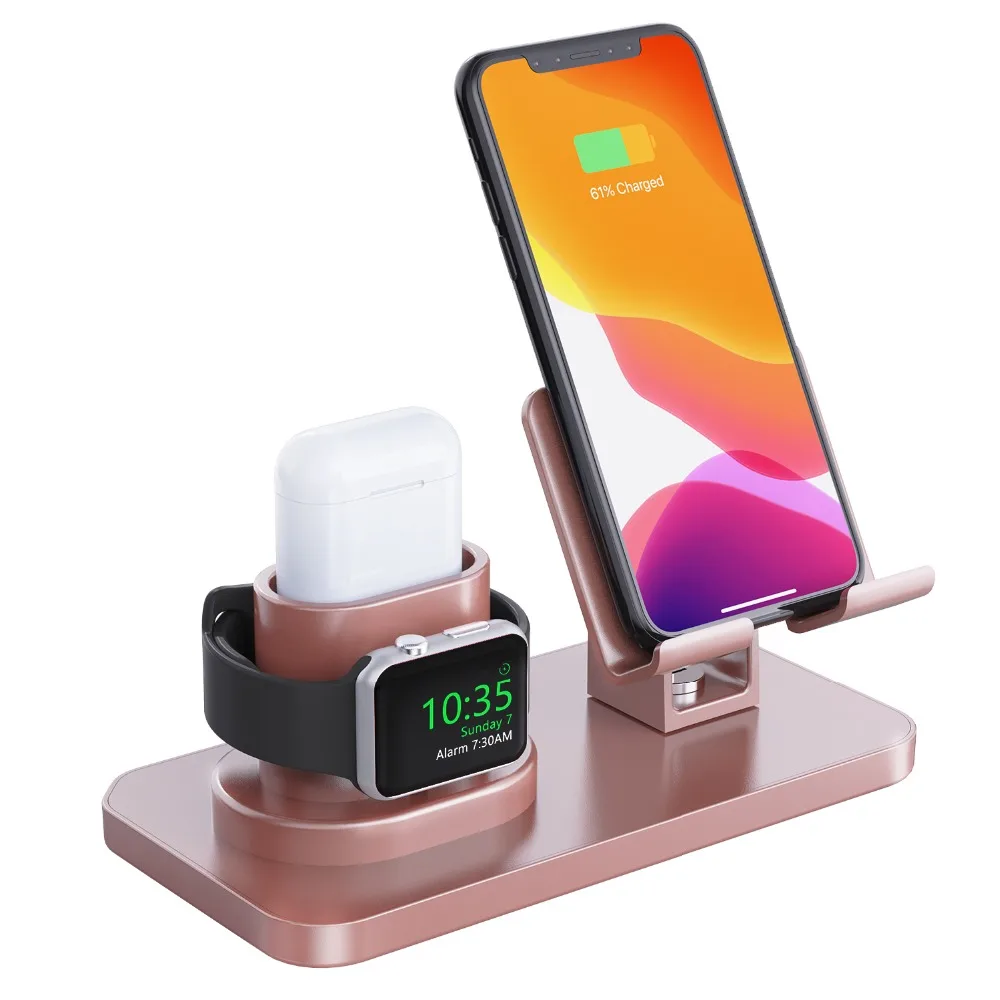 3 в 1, подставка для телефона, настольная подставка для iPhone XS Max XR 8 Plus, док-станция для Air Pods, док станция apple watch, серия, держатель для телефона