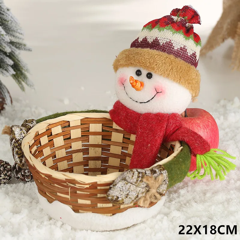 B-basket snowman Новогодний подарок на Рождество/конфеты корзина для хранения декор корзина для хранения Санта-Клауса рождественские украшения для дома Navidad - Цвет: B-basket snowman