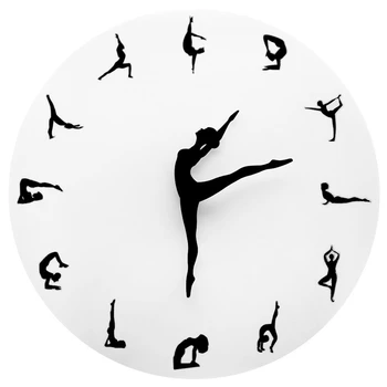 

NEW-Timelike Wall Clock Ballerina Ballet Dancing Girl Pattern Acrylic Clocks 30X30Cm For Gift