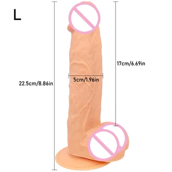 Huge Realistic Dildos Soft Skin Feeling Penis Erotic Thick Phallus with Suction Cup Big Dick Sex Toys for Women Masturbation 3