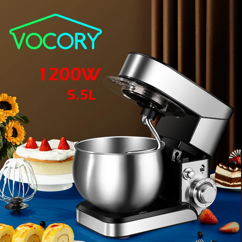 1200 Вт 5.5л миксер для теста яиц Миксер еды Многофункциональный кухонный комбайн