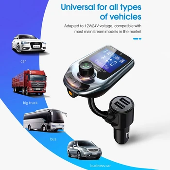 

Car MP3 Bluetooth Player FM Transmitter QC3.0 Car Charger Support TF Card AUX
