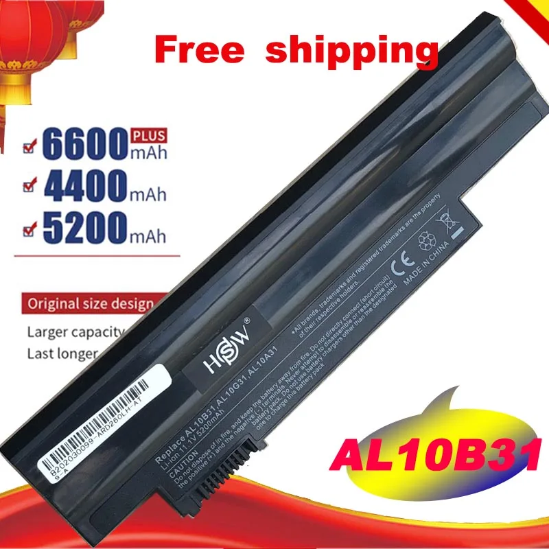 Аккумулятор для Acer Aspire One 522 722 AO522 AOD255 AOD257 AOD260 D255 D257 D260 D270 Happy Chrome AC700 AL10B31 бесплатная