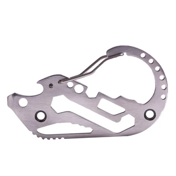 

Multifunctional Carabiner Keychain Flexible Outdoor Portable Key Clip With Bottle Opener Carbine Clip Stainless Steel Keychain
