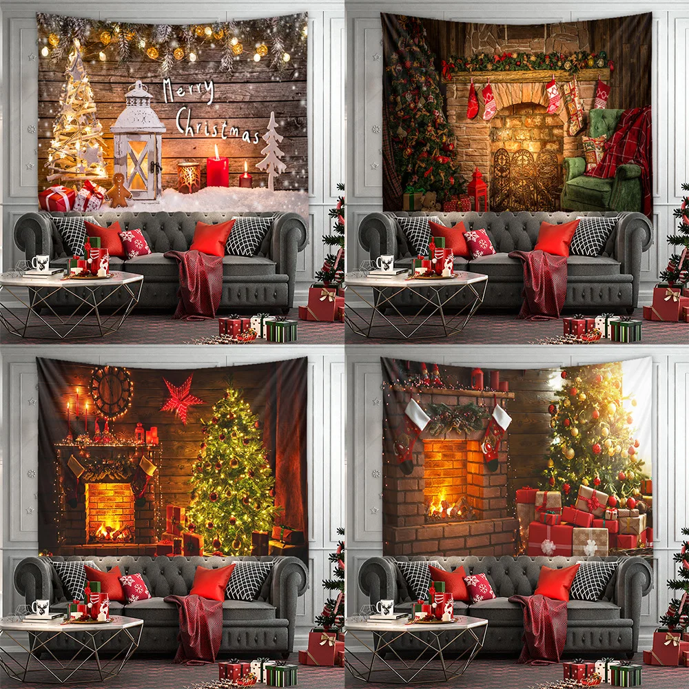 Merry Christmas Print Tapestry Wall Hanging Aesthetics Wall Tapestry Home Decorationmerry
