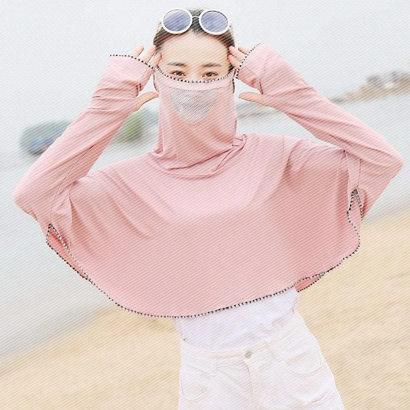 

Cycling Sun-resistant Shawl Women's Summer Hundred Towers Dual Purpose Neck Guard Mask UV-Protection Long Sleeve Viscose Driving