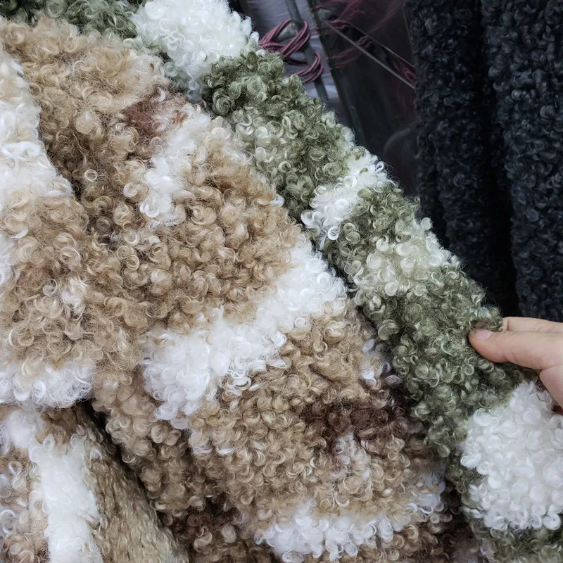 Камуфляжная меховая женская куртка, новинка, куртка из искусственного меха, овечья шерсть, частицы, кашемировая куртка, женское длинное пальто, уличная одежда