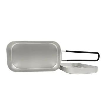 

Lunch Box Aluminum Adult Square Shape Outdoor Camping Cooking Artifact Food Storage Container Portable Bento Box 1 Piece