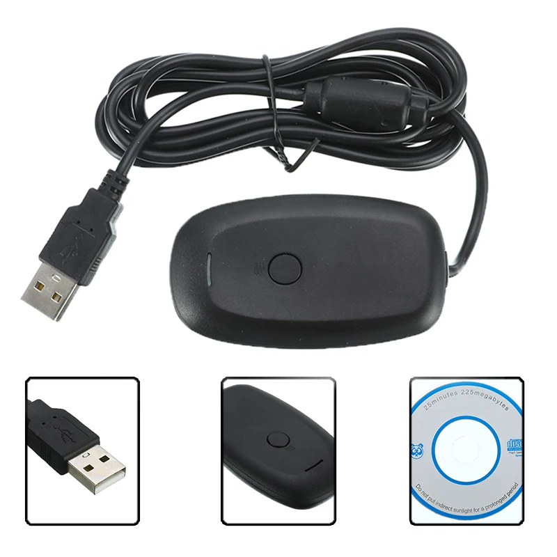 Беспроводной геймпад, адаптер для ПК, usb-приемник для microsoft Xbox 360, игровая консоль, контроллер, игровой USB ПК, приемник с CD