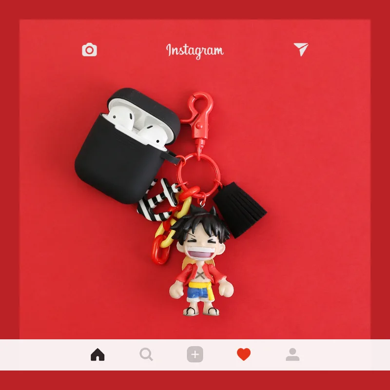 Аниме one piece Luffy чехол Silcone Защитная фигурка брелок кулон аксессуары Bluetooth беспроводной чехол для наушников