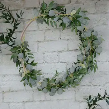 

2m Simulation Decorative Rattan Artificial Eucalyptus Silk Silver Dollar Eucalyptus Hanging Garland Greenery Plant Party Decor