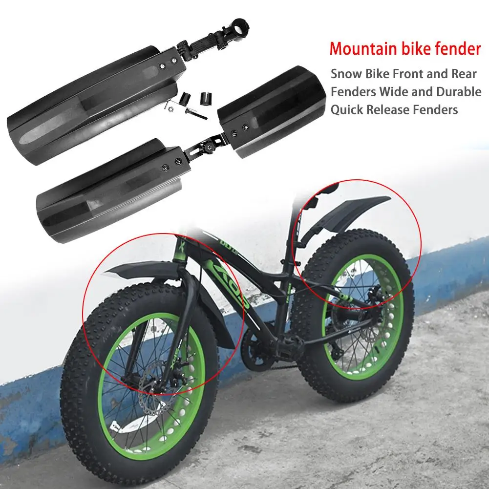 2PCS Snow Bicycle Mountain Bike Front Rear Mud Guard Fenders for Fat Tire_TM 