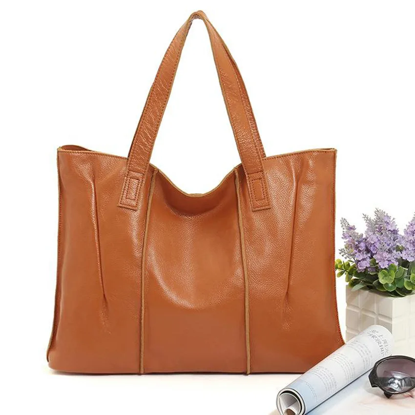 

Genuine leather handbag new ladies handbag European and American fashion simple shoulder bag large capacity leather tote bag