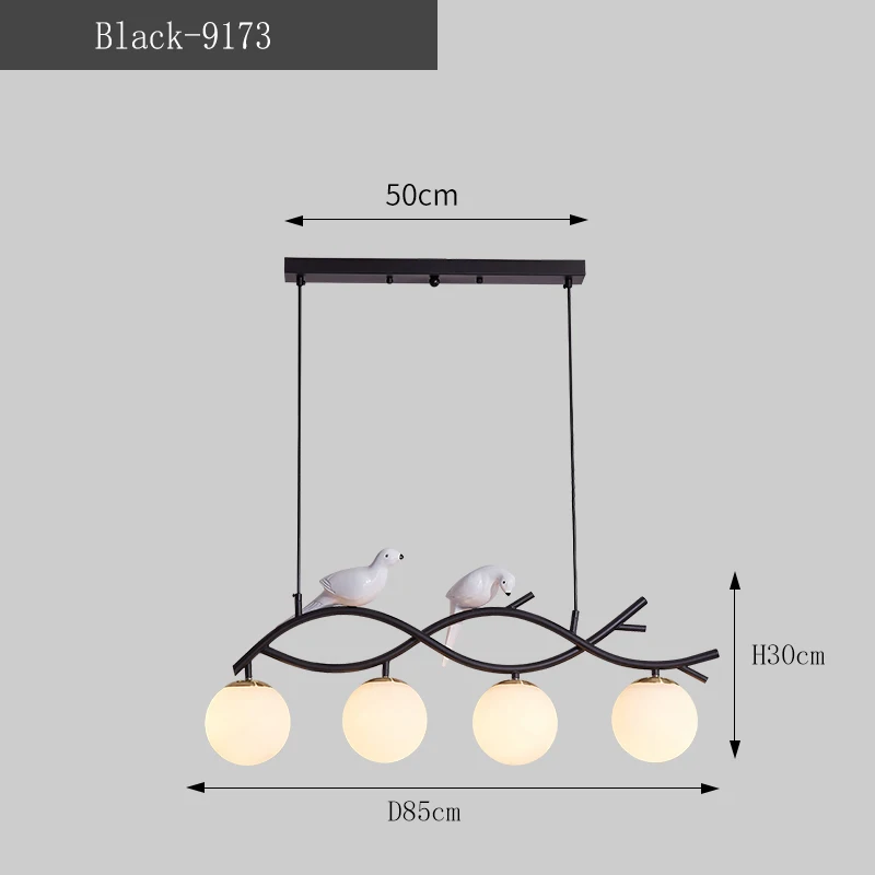 modern chandelier lights Nordic Pendant Lights For Kitchen Decorate Modern Dining Room Long Table Glass Chandelier Black Gold Creative Bird Hanging Lamp mid century modern chandelier Chandeliers