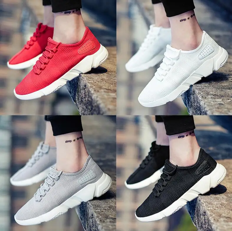 

2019 spring summer New men Flyknit mesh Breathable street casual sport shoes men shoes