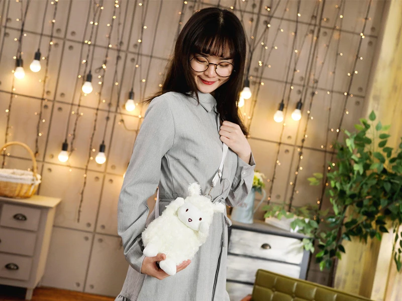 Kawaii овечий плюшевый рюкзак белая овечка Мягкая Кукла Плюшевая сумка на плечо на день рождения для детей для девочек рождественские подарки