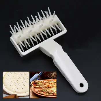 

Pizza Pastry Roller Pin Baking Cookie Biscuit Dough Pie Holes Puncher Tool UK