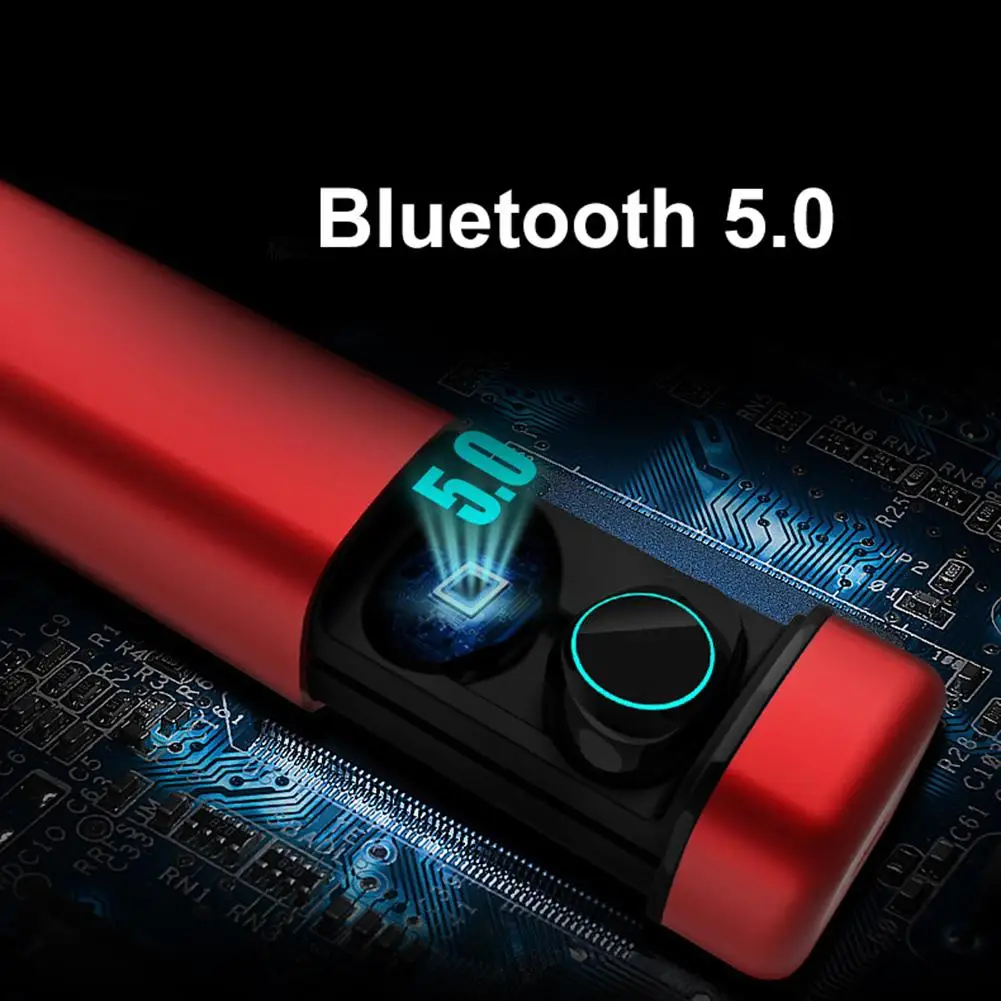 Portable BTH229 TWS Wireless HD Call Bluetooth 5.0 Stereo Sound Sports In-Ear Earphones Headsets for Smartphones Tablets